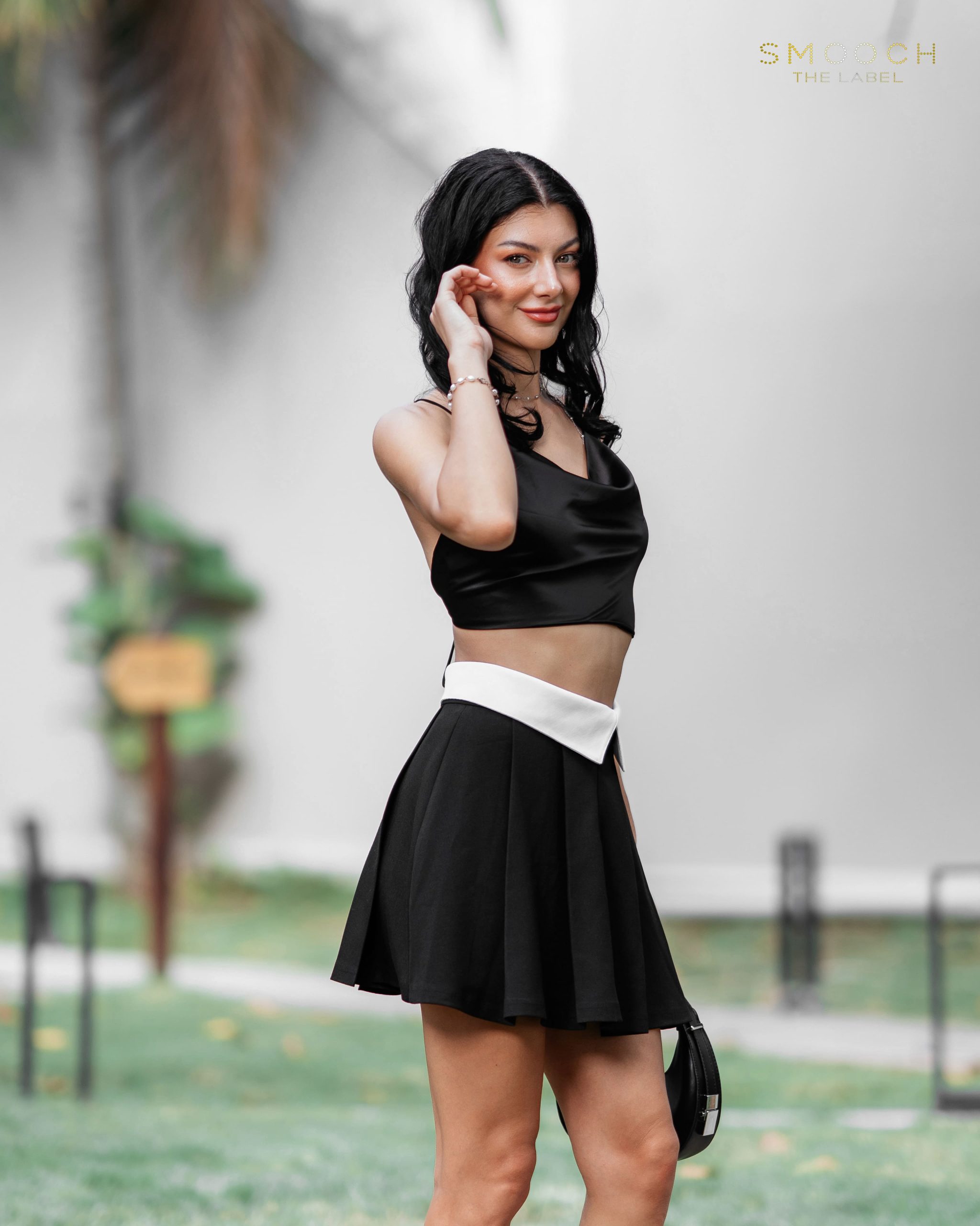 CAM08668-Yes Smooch The Label Nerina Black Mini Skirt